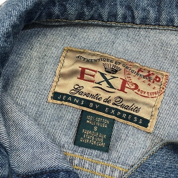 Vintage Express Denim Blue Jean VTG Vest - Picture 8 of 9
